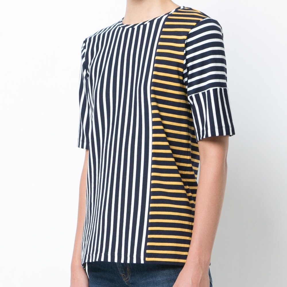 Derek Lam 10 Crosby Striped Color-block Tee